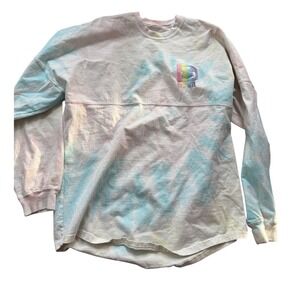 Disney Parks Rainbow Tie Dye Mickey Mouse Long Sleeve Tee Cozy Graphic Women's S